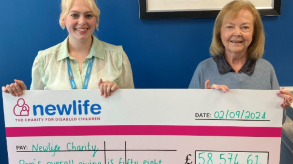 This picture shows a cheque presentation for Newlife